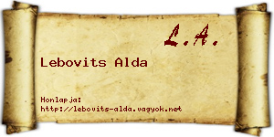 Lebovits Alda névjegykártya