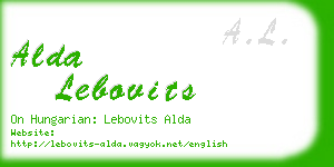 alda lebovits business card